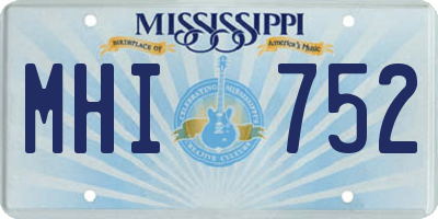 MS license plate MHI752