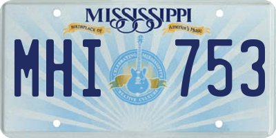 MS license plate MHI753