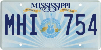MS license plate MHI754