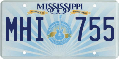 MS license plate MHI755