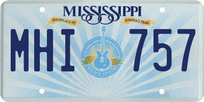 MS license plate MHI757