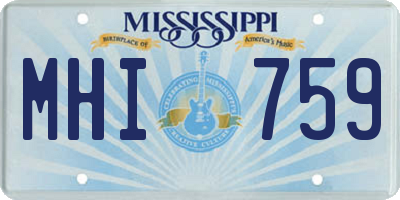 MS license plate MHI759