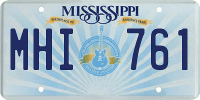 MS license plate MHI761