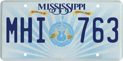 MS license plate MHI763