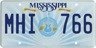 MS license plate MHI766