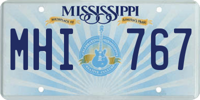 MS license plate MHI767