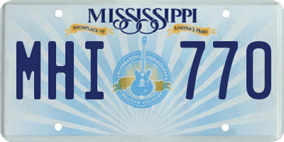 MS license plate MHI770