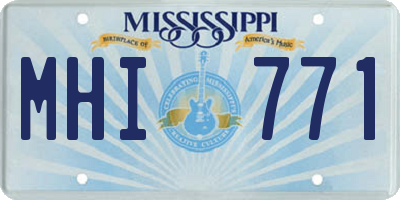 MS license plate MHI771