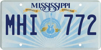 MS license plate MHI772