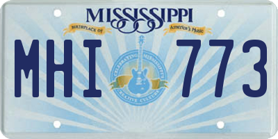 MS license plate MHI773