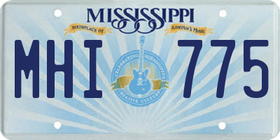 MS license plate MHI775