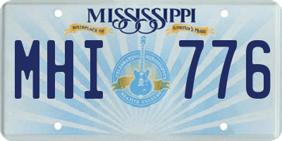 MS license plate MHI776