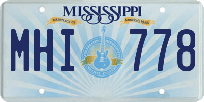 MS license plate MHI778