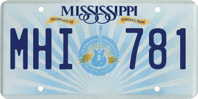 MS license plate MHI781