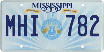 MS license plate MHI782