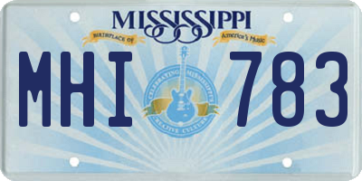 MS license plate MHI783