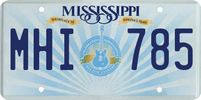 MS license plate MHI785