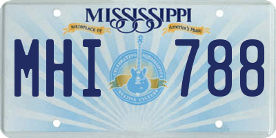 MS license plate MHI788
