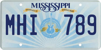 MS license plate MHI789