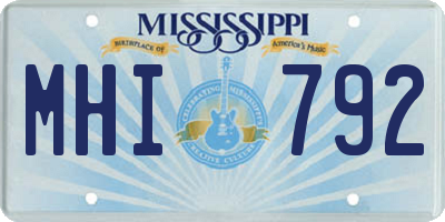 MS license plate MHI792
