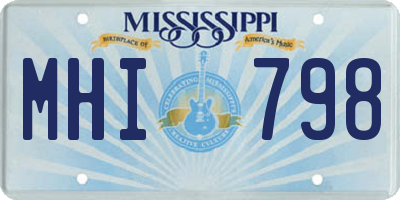 MS license plate MHI798