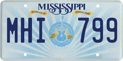 MS license plate MHI799