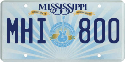 MS license plate MHI800