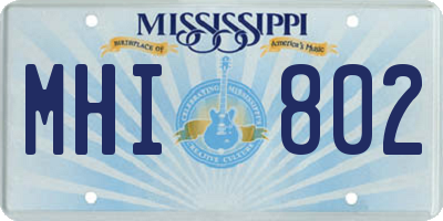MS license plate MHI802
