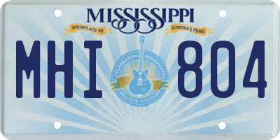 MS license plate MHI804