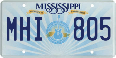 MS license plate MHI805