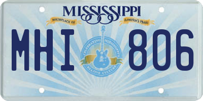 MS license plate MHI806