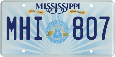 MS license plate MHI807