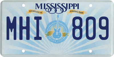 MS license plate MHI809