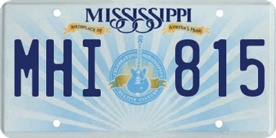 MS license plate MHI815