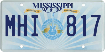 MS license plate MHI817