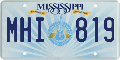 MS license plate MHI819