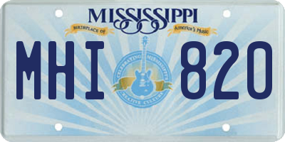 MS license plate MHI820