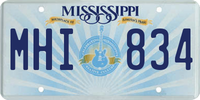 MS license plate MHI834