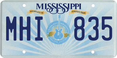 MS license plate MHI835