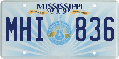 MS license plate MHI836