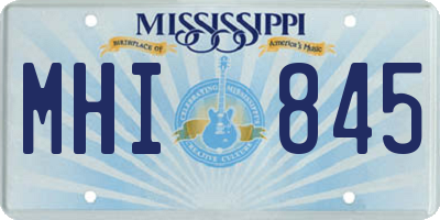 MS license plate MHI845