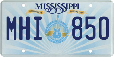 MS license plate MHI850
