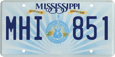 MS license plate MHI851