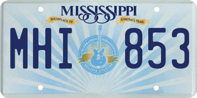 MS license plate MHI853
