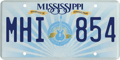 MS license plate MHI854