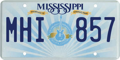 MS license plate MHI857