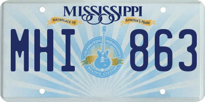 MS license plate MHI863