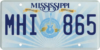MS license plate MHI865