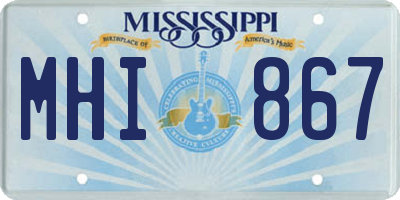 MS license plate MHI867