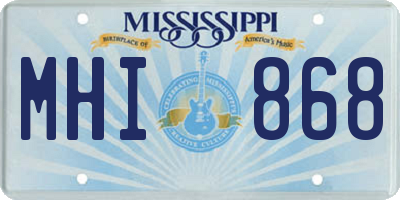 MS license plate MHI868